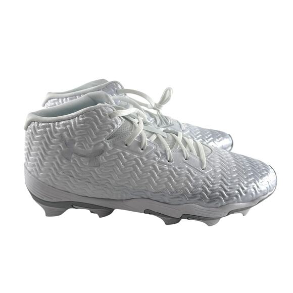 Under Armour Men\'s White Metallic Silver Spotlight Hammer Cleats Size 13 main image 7